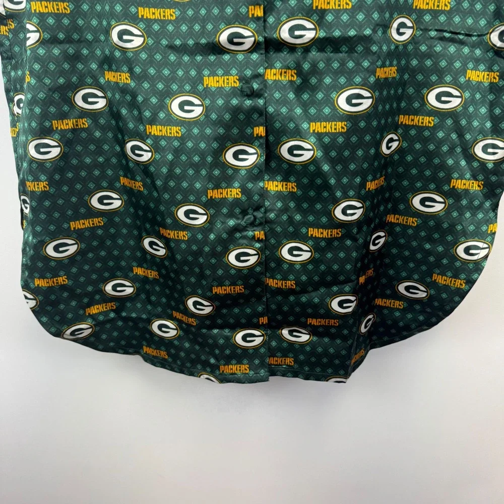 NFL Green Bay‎ Packers Womens M Satin Nightshirt Button Front Sleep Shirt NWT